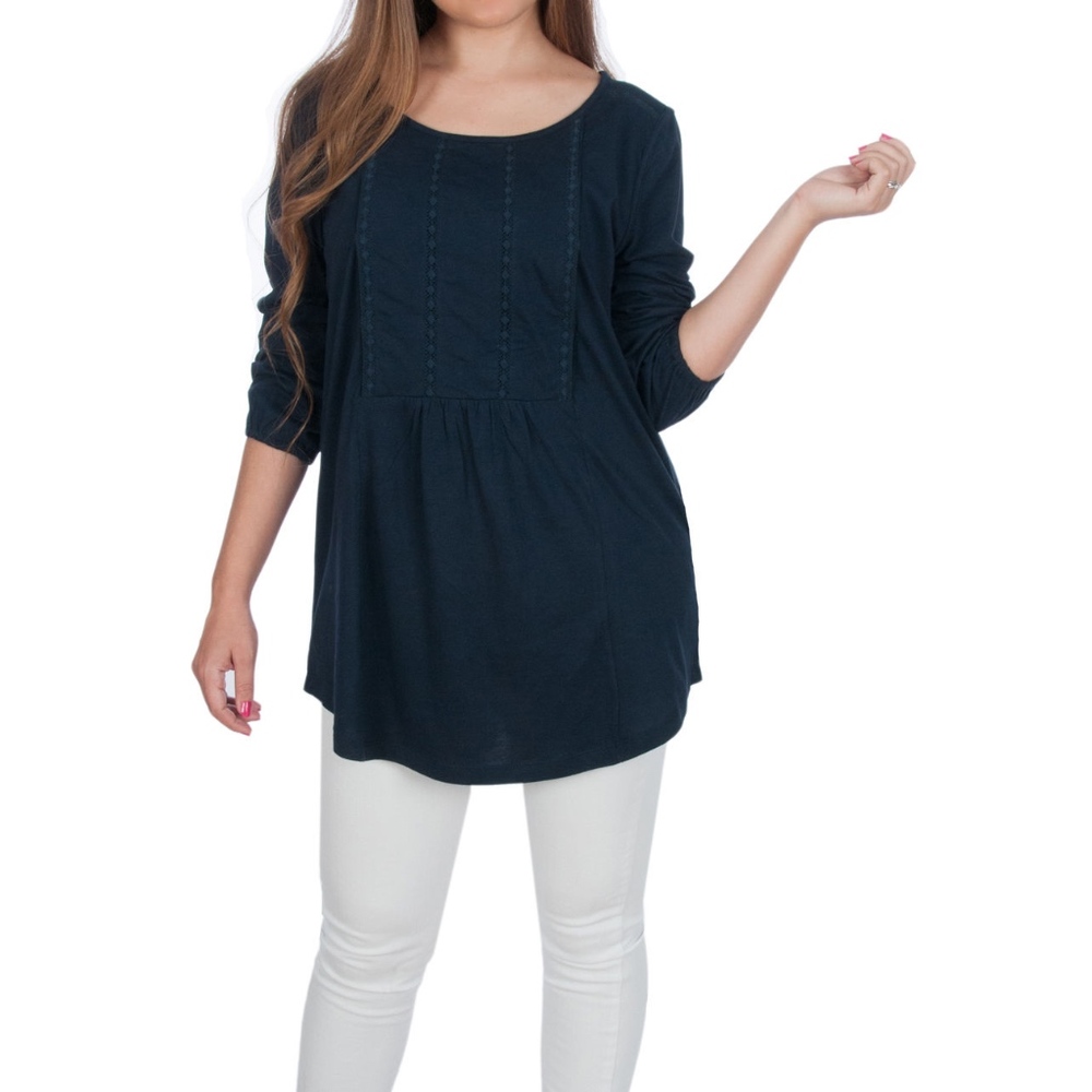 Big Tall Boho Crochet Lace Maternity Nursing Tunic